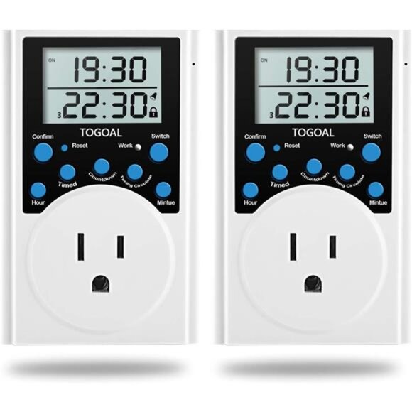 Digital Infinite Repeat Cycle Timer Plug with Countdown and 24 Hour Daily on-Off - Picture 1 of 7